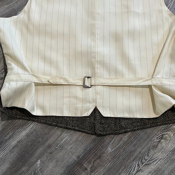 Banana Republic Wool Herringbone Vest Made in USA XL - Picture 8 of 9